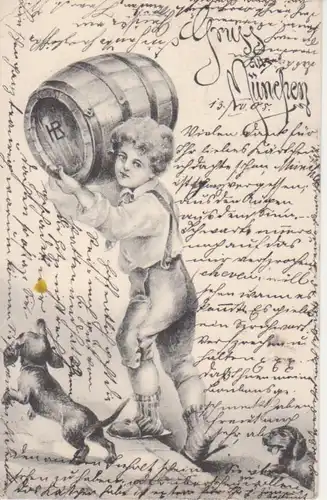 München - Gruß aus dem Hofbräuhaus gl1905 216.745