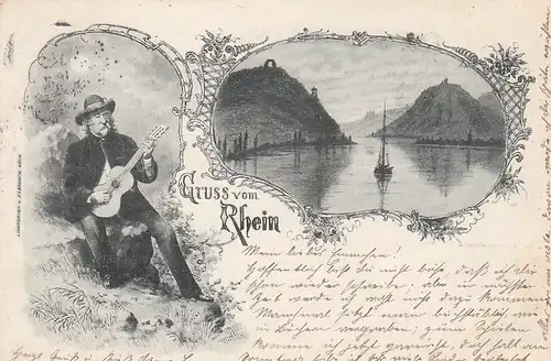 Gruss vom Rhein Litho gl1897 C5483