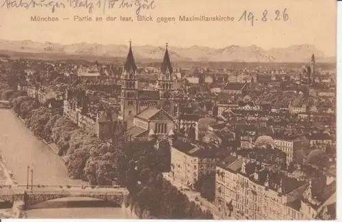 München Partie an der Isar Stadtpanorama gl1926 212.305