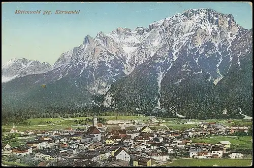 Mittenwald - Panorama gegen Karwendel ngl 137.833