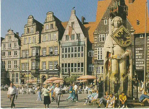 Bremen Marktplatz Westseite mit Roland ngl C6102