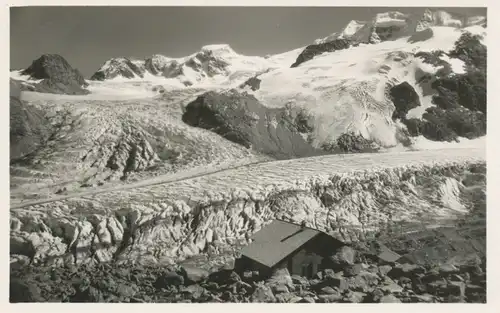 Berghütte: Bovalhütte mit Persgletscher und Piz Palü ngl 104.205