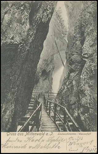 Mittenwald - Leutaschklamm Wasserfall gl1903 137.956