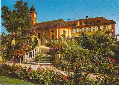 Insel Mainau i.Bodensee Rosengarten mit Freitreppe zum Schloß ngl C6029