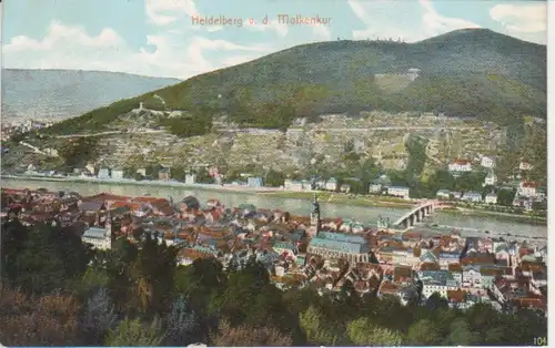 Heidelberg von der Molkenkur aus gesehen gl1909 214.174