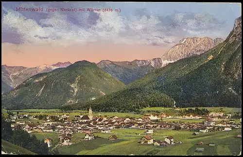 Mittenwald - Panorama gegen Nordost mit Wörner gl1919 137.982