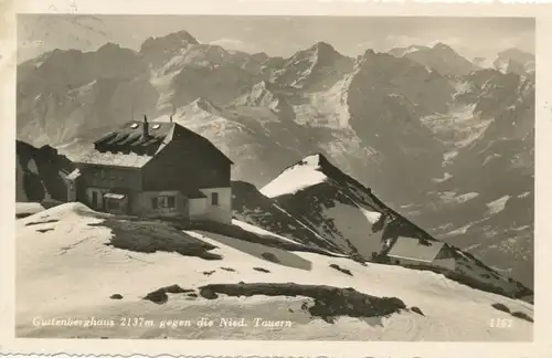 Berghütte: Guttenberghaus gegen die Nied. Tauern gl1939 104.281