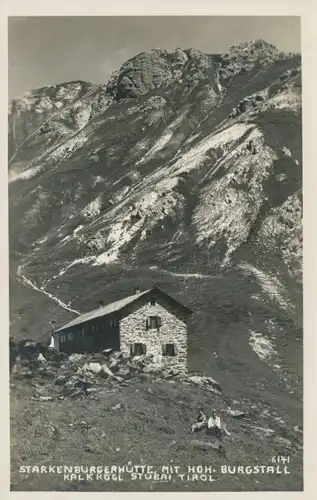 Starkenburgerhütte mit Hoh. Burgstall Kalkkögl Stubai, Tirol ngl 104.592