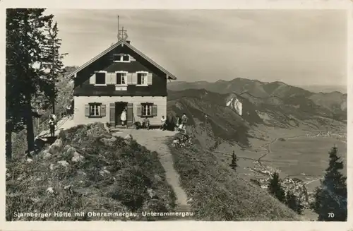 Berghütte: Starnberger Hütte mit Oberammergau, Unterammergau gl1936 104.613