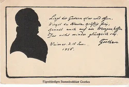 Stammbuchblatt von Goethe ngl C6156