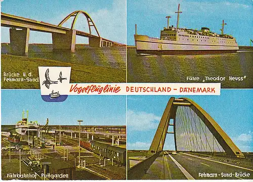 Vogelfluglinie Deutschland-Dänemark Mehrbildkarte gl1971 C6575