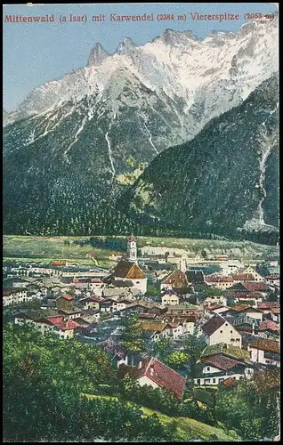 Mittenwald - Panorama mit Karwendel und Viererspitze ngl 137.977