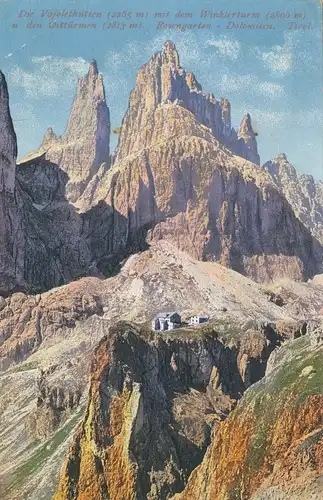 Berghütte: Die Vajolethütten mit dem Winklerturm ngl 104.708