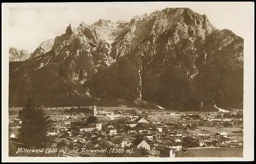 Mittenwald - Panorama gegen Karwendel gl1928 138.012