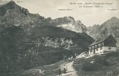 Berghütte: Adolf-Zoeppritz-Haus Kreuzeck Zugspitze Waxenstein gl1914 104.785