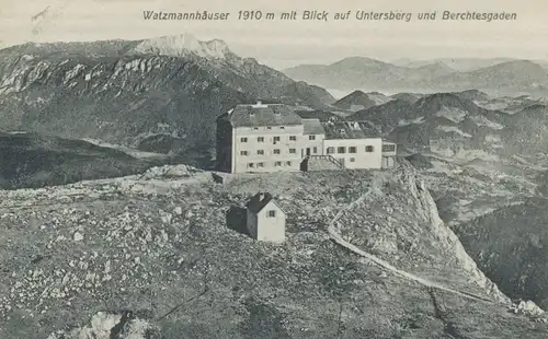 Berghütte: Watzmannhäuser mit Blick Untersberg Berchtesgaden ngl 104.734