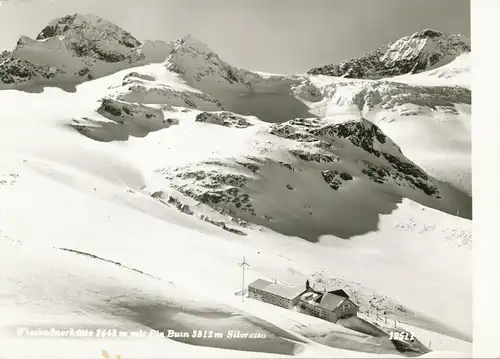 Berghütte: Wiesbadner Hütte mit Piz Buin Silvretta gl1971 104.750