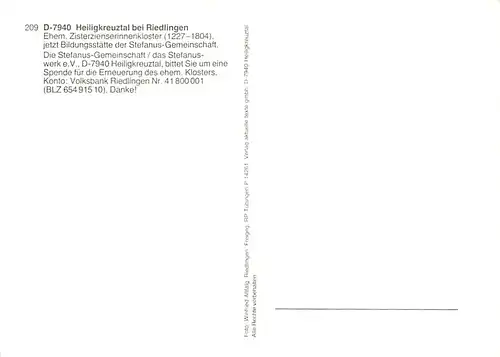 Riedlingen Heiligkreuztal Ehem. Zisterzienserinnenkloster ngl 142.890