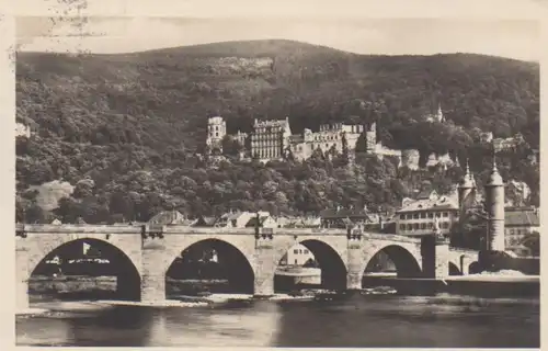 Heidelberg Alte Brücke und Schloss gl1926 214.105