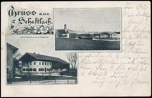 Schaftlach Gasthaus Lindmayr Panorama glca.1900 139.536