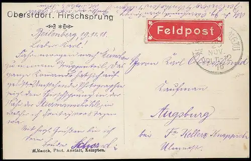Oberstdorf im Allgäu Hirschsprung feldpgl1918 138.057