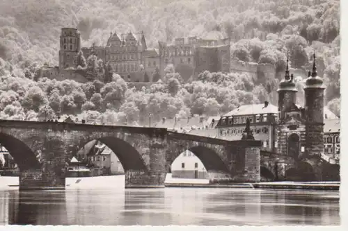 Heidelberg Morgensonne über Brücke und Schloss gl1957 214.140