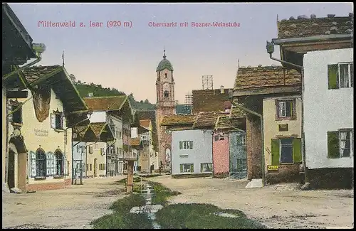 Mittenwald - Obermarkt mit Bozner-Weinstube ngl 138.120