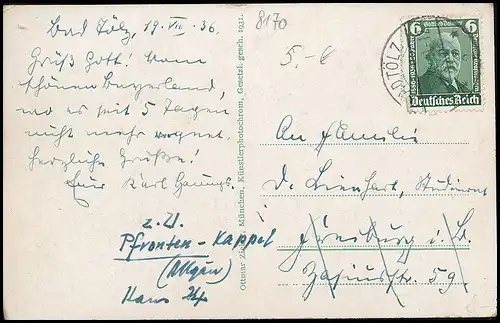 Bad Tölz Panorama mit Gebirge gl1936 139.589