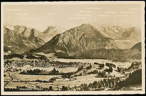 Oberstdorf im Allgäu Panorama gl1954 138.105