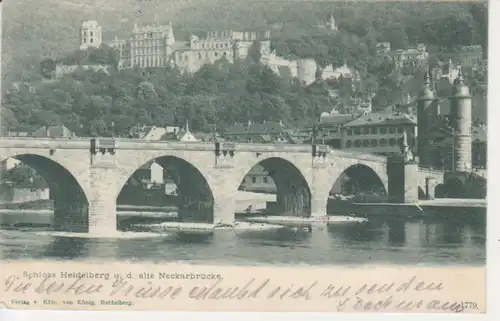 Heidelberg Schloss und die alte Neckarbrücke gl1904 214.089