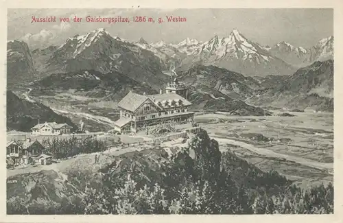 Berghütte: Aussicht von der Gaisbergspitze gegen Westen ngl 104.287