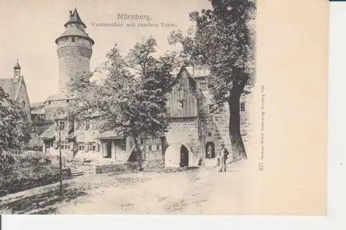 Nürnberg Vestnertor mit rundem Turm ngl 216.766