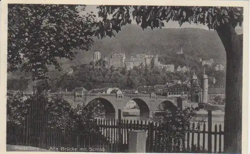 Heidelberg Alte Brücke mit Schloss gl1933 214.119