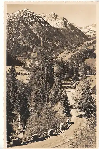 Hindelang-Bad Oberdorf A.H.-Paßstraße m.Breitenberg und Rotspitze ngl C8709