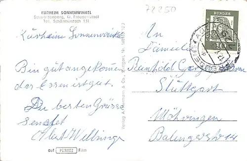 Schwarzenberg Kurheim Sonnenwinkel gl1963 142.122