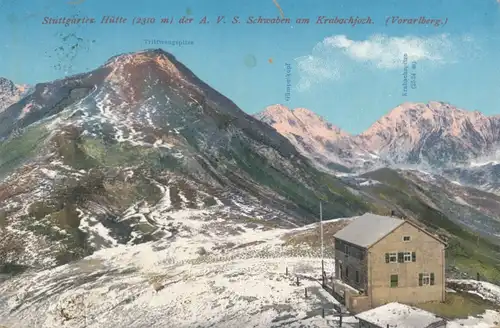 Berghütte: Stuttgarter Hütte am Krabachjoch (Vorarlberg) gl1913 104.624