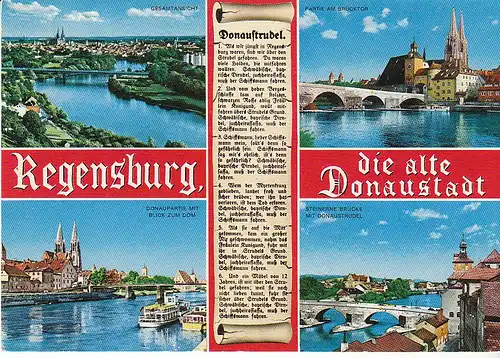 Regensburg die alte Donaustadt Mehrbildkarte ngl C6934