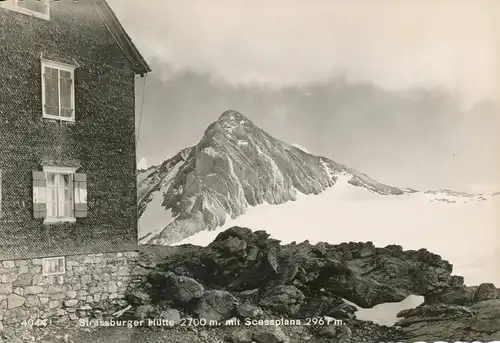 Berghütte: Strassburger Hütte mit Scesaplana gl1956 104.634