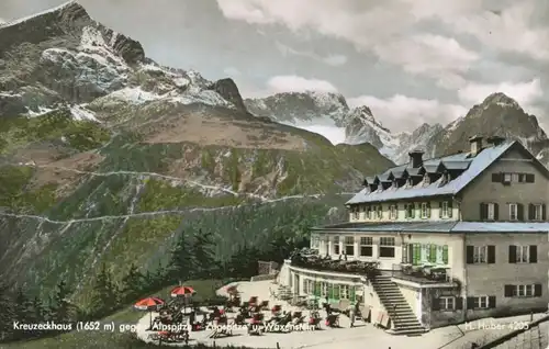Berghütte: Kreuzeckhaus gegen Alpspitze ngl 104.408