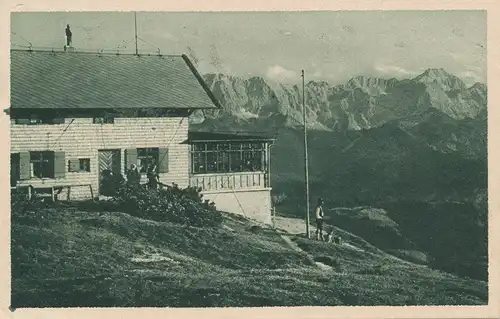 Berghütte: Wankhaus gegen Dreitorspitze gl1924 104.767