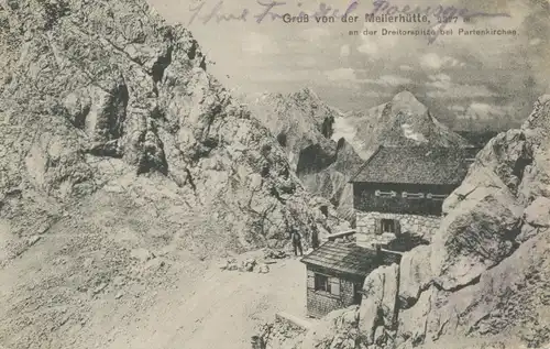 Berghütte: Meilerhütte an der Dreithorspitze bei Partenkirchen gl1916 104.482