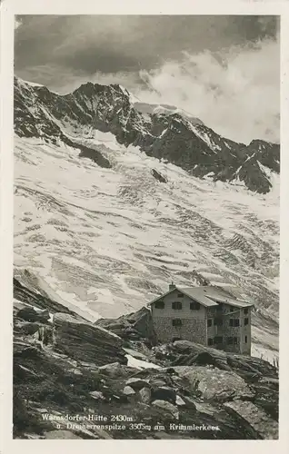 Berghütte: Warnsdorfer Hütte u. Dreiherrenspitze am Krimmler-Kees gl1932 104.726