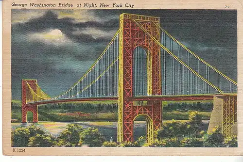 USA New York City Georg Washington Bridge at Night ngl C7537