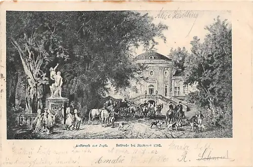 Stuttgart Schloss Solitude Aufbruch zur Jagd 1782 gl1906 141.211