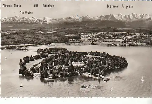 Insel Mainau im Bodensee Vogelschau gl1959 C7563