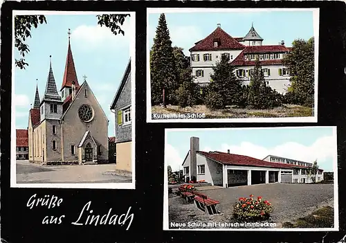 Lindach Kurheim Neue Schule Kirche gl1965 141.388