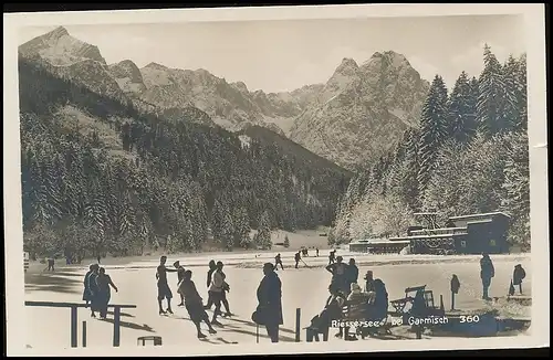 Riessersee bei Garmisch Schlittschuhläufer gl1931 137.317