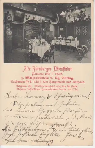 Nürnberg Alte Nürnberger Weinstuben Gastraum gl1911 216.971