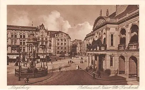 Magdeburg Rathaus mit Kaiser-Otto-Denkmal ngl 144.118