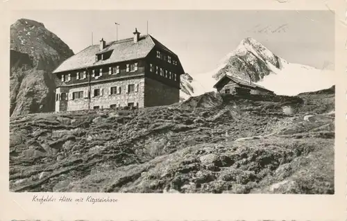 Berghütte: Krefelder Hütte mit Kitzsteinhorn glca.1960 104.366